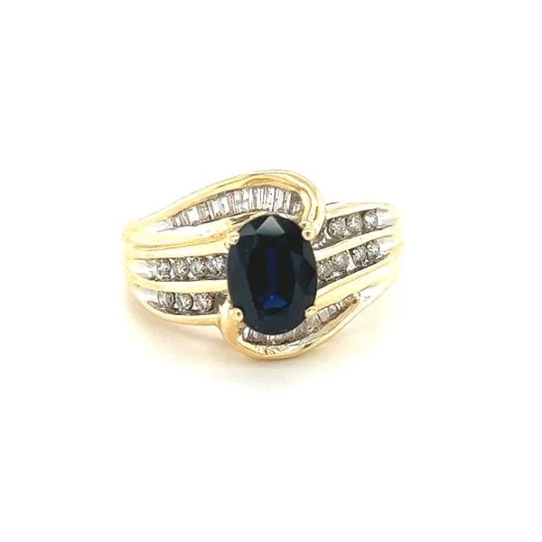 Estate 14 Karat Yellow Gold Sapphire and Diamond Ring Toner Jewelers Overland Park, KS