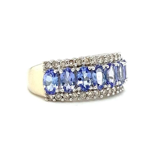 Estate 14 Karat White Gold 7 Stone Tanzanite Ring Image 2 Toner Jewelers Overland Park, KS