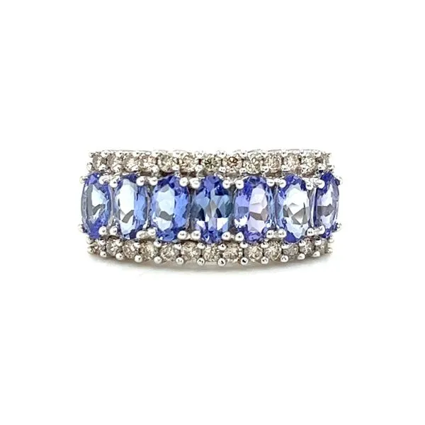 Estate 14 Karat White Gold 7 Stone Tanzanite Ring Toner Jewelers Overland Park, KS