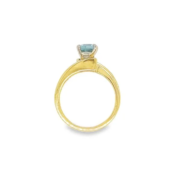 Estate 14 Karat Yellow Gold Aquamarine and Diamond Ring Image 4 Toner Jewelers Overland Park, KS