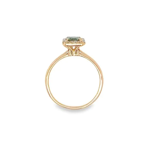 Estate 14k Rose Gold Green Sapphire and Diamond Ring Image 3 Toner Jewelers Overland Park, KS