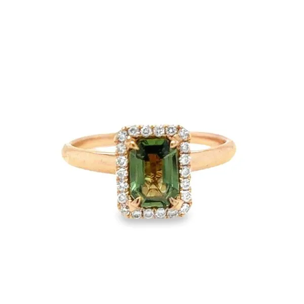 Estate 14k Rose Gold Green Sapphire and Diamond Ring Toner Jewelers Overland Park, KS