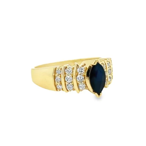 Estate 14k Yellow Gold Sapphire and Diamond Ring Image 2 Toner Jewelers Overland Park, KS