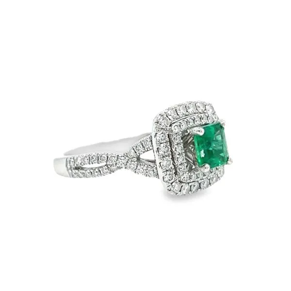 Estate 14k White Gold Emerald and Diamond Ring Image 2 Toner Jewelers Overland Park, KS