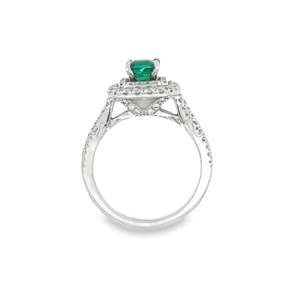 Estate 14k White Gold Emerald and Diamond Ring Image 3 Toner Jewelers Overland Park, KS