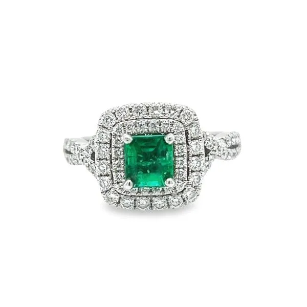 Estate 14k White Gold Emerald and Diamond Ring Toner Jewelers Overland Park, KS