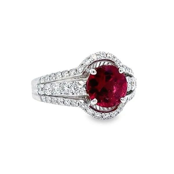Estate 14k White Gold Tourmaline and Diamond Estate Ring Image 2 Toner Jewelers Overland Park, KS