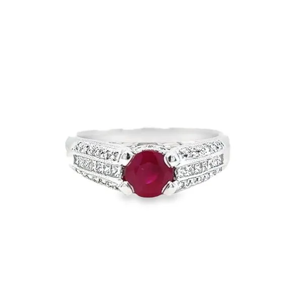 Estate 18k White Gold Ruby and Diamond Ring Toner Jewelers Overland Park, KS