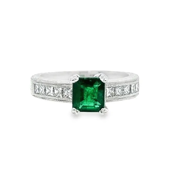 Estate Platinum Emerald and Diamond Ring Toner Jewelers Overland Park, KS