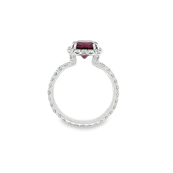 Estate 18k White Gold Rhodolite Garnet and Diamond Ring Image 3 Toner Jewelers Overland Park, KS