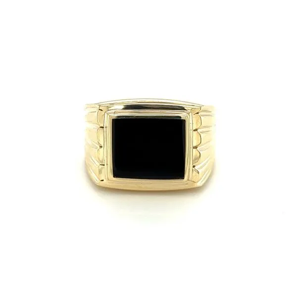Estate 10k Yellow Gold Onyx Signet Ring Image 2 Toner Jewelers Overland Park, KS