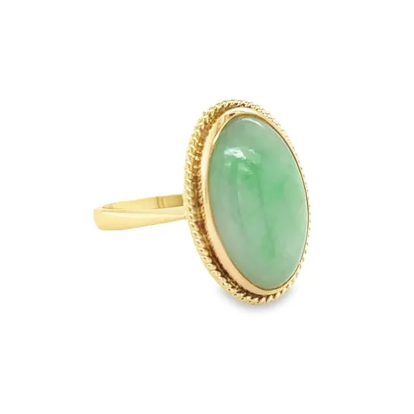 Estate 14k Yellow Gold Jade Ring Image 2 Toner Jewelers Overland Park, KS