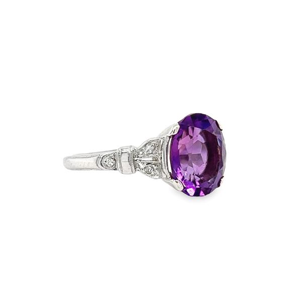 Estate 18k White Gold Amethyst and Diamond Ring Image 2 Toner Jewelers Overland Park, KS
