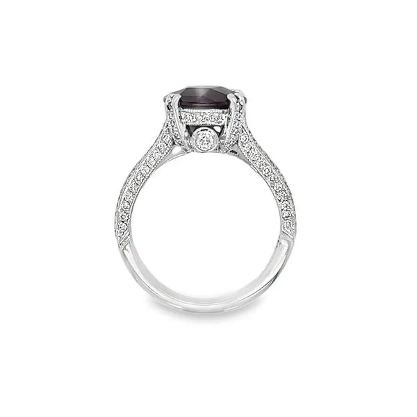 Estate 18k White Gold Garnet and Diamond Ring Image 3 Toner Jewelers Overland Park, KS