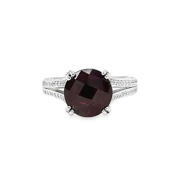 Estate 18k White Gold Garnet and Diamond Ring Toner Jewelers Overland Park, KS