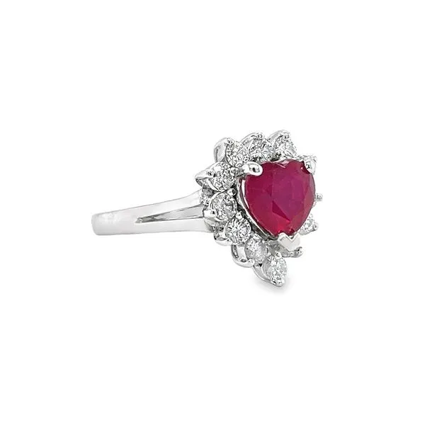 Estate 14k White Gold Ruby and Diamond Ring Image 2 Toner Jewelers Overland Park, KS