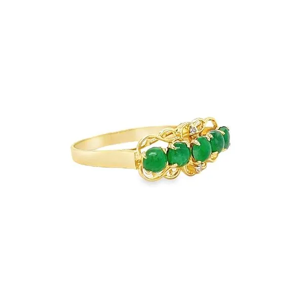 Estate 14k Yellow Gold Jade Ring Image 2 Toner Jewelers Overland Park, KS