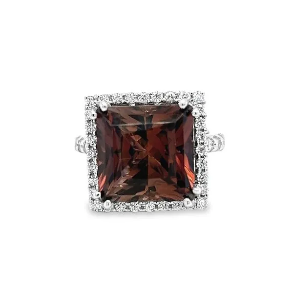 Estate 18k White Gold Tourmaline and Diamond Ring Image 2 Toner Jewelers Overland Park, KS