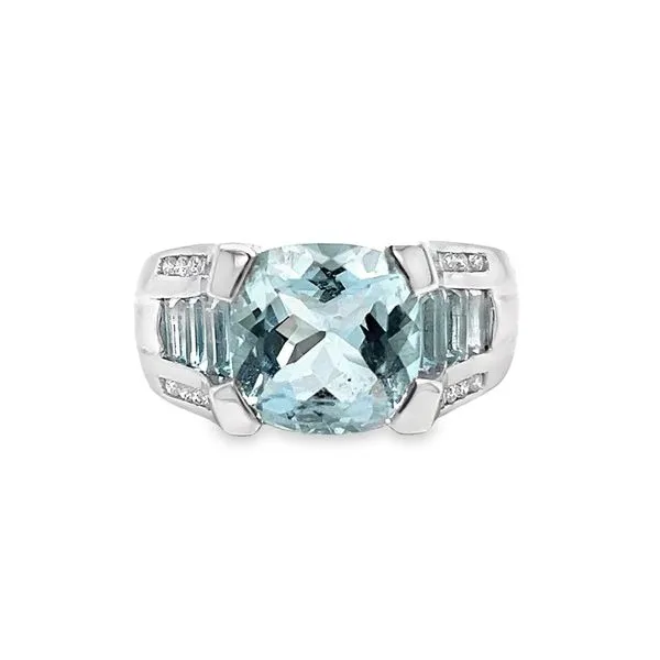 Estate 14k White Gold Aquamarine Ring Toner Jewelers Overland Park, KS