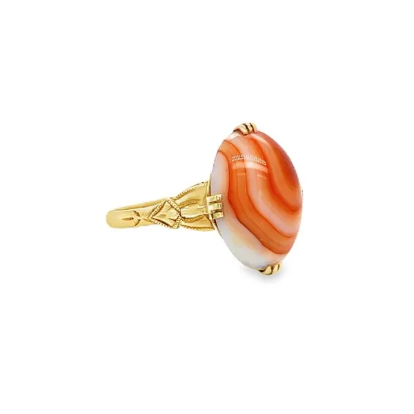 Estate 18k Yellow Gold Agate Ring Image 2 Toner Jewelers Overland Park, KS