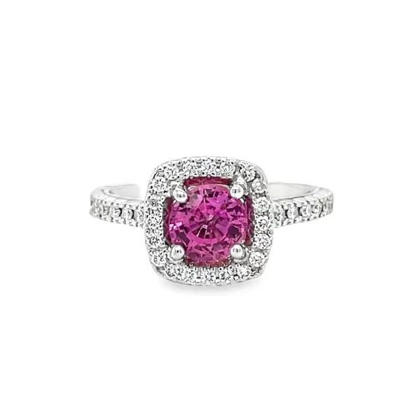 Estate 14k White Gold Pink Sapphire and Diamond Ring Toner Jewelers Overland Park, KS