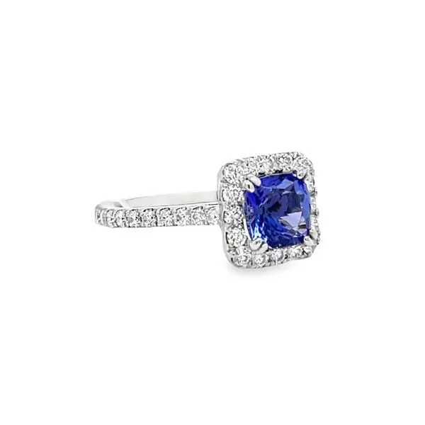 Estate Platinum Tanzanite and Diamond Ring Image 2 Toner Jewelers Overland Park, KS