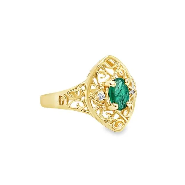 Estate 14k Yellow Gold Emerald Ring Image 2 Toner Jewelers Overland Park, KS