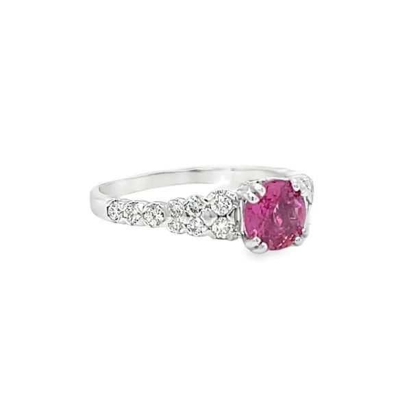 Estate 14k  White Gold Pink Sapphire and Diamond Ring Image 2 Toner Jewelers Overland Park, KS