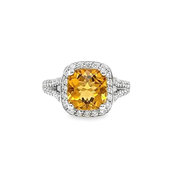 Estate18k White Gold Citrine and Diamond Ring Toner Jewelers Overland Park, KS