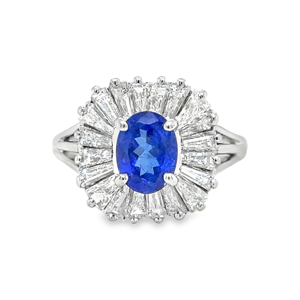 Platinum Sapphire & Diamond Ballerina Ring Toner Jewelers Overland Park, KS