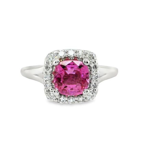 14K White Gold Pink Sapphire Ring Toner Jewelers Overland Park, KS