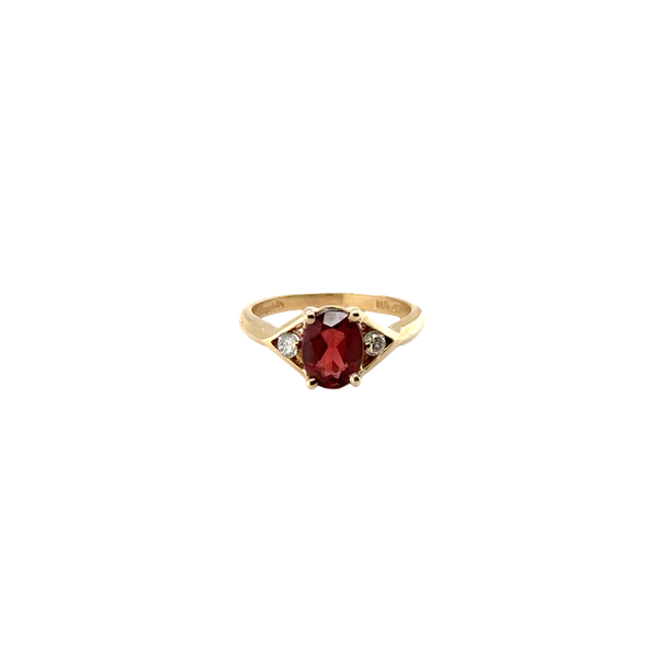 14k Yellow Gold Garnet & DIamond Ring Toner Jewelers Overland Park, KS