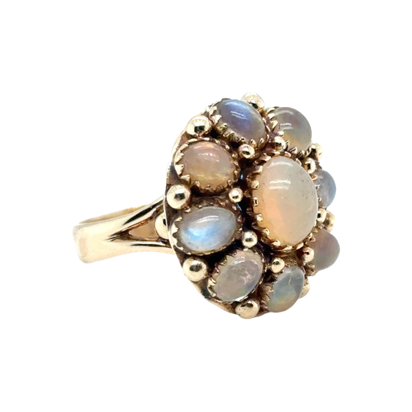 14k Yellow Gold Opal Cluster Ring Image 2 Toner Jewelers Overland Park, KS