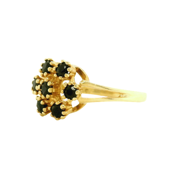 10k Yellow Gold Sapphire Flower Ring Image 2 Toner Jewelers Overland Park, KS
