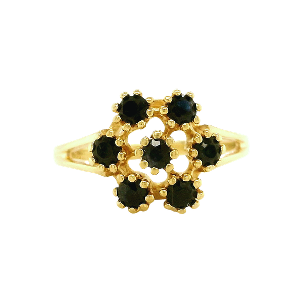 10k Yellow Gold Sapphire Flower Ring Toner Jewelers Overland Park, KS