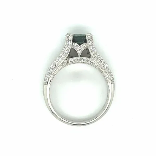 Estate Platinum Green Tourmaline and Diamond Ring Image 3 Toner Jewelers Overland Park, KS