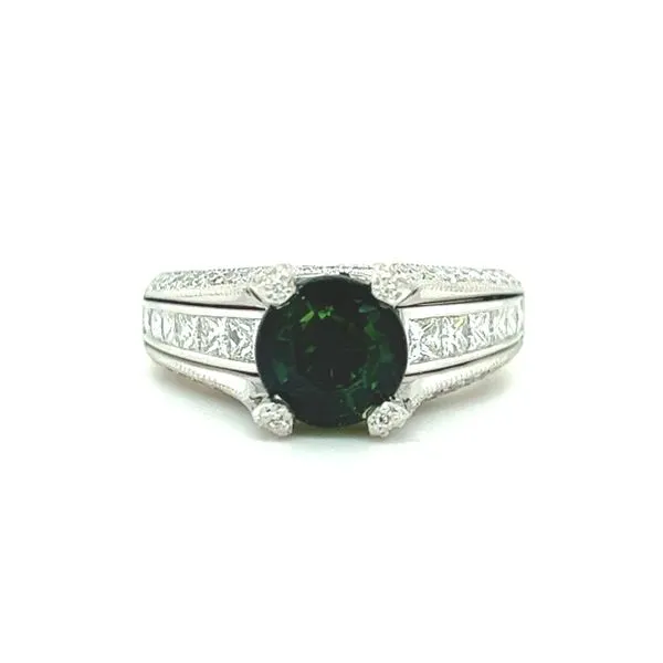 Estate Platinum Green Tourmaline and Diamond Ring Toner Jewelers Overland Park, KS