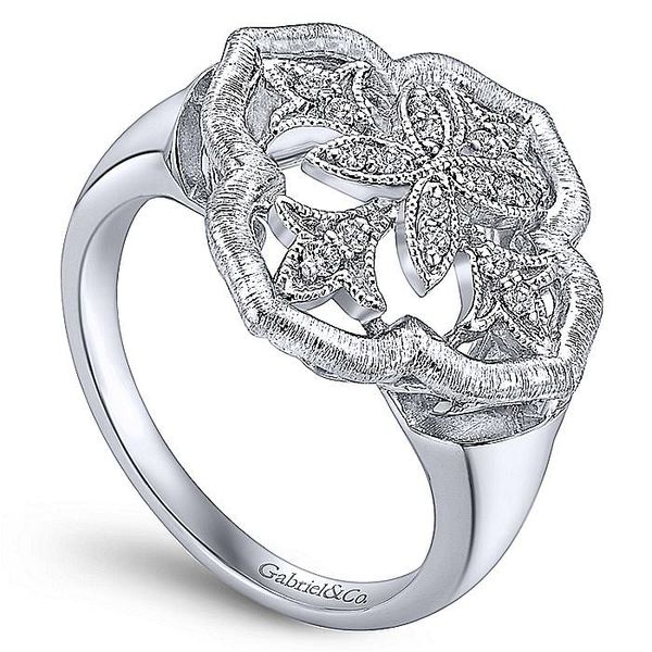 Gabriel & Co. Silver Diamond Fashion Ring Image 3 Toner Jewelers Overland Park, KS