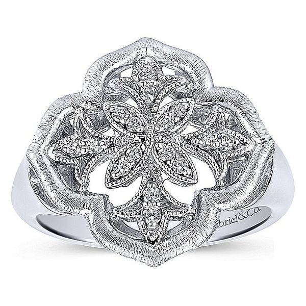 Gabriel & Co. Silver Diamond Fashion Ring Image 4 Toner Jewelers Overland Park, KS