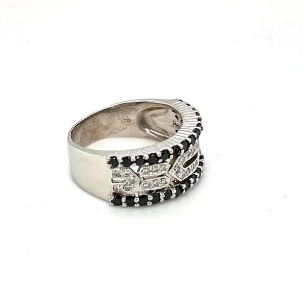 Estate 14k White Gold Ring with White and Black Diamonds Image 3 Toner Jewelers Overland Park, KS