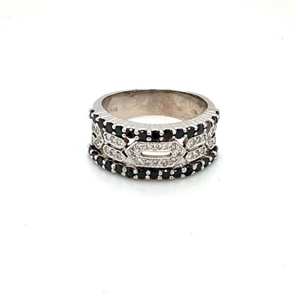 Estate 14k White Gold Ring with White and Black Diamonds Toner Jewelers Overland Park, KS