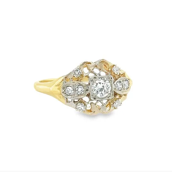 Estate 14K Yellow Gold Vintage Diamond Ring Image 2 Toner Jewelers Overland Park, KS