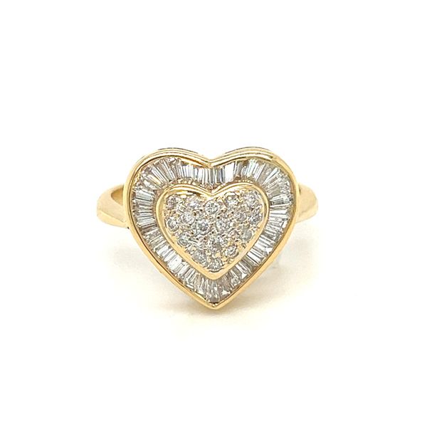 Estate 18 Karat Yellow Gold Diamond Heart Ring Toner Jewelers Overland Park, KS