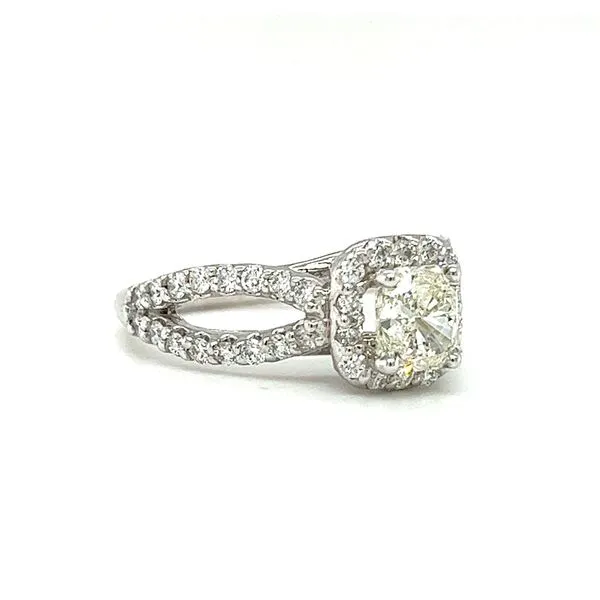 Estate 14 Karat White Gold Diamond Engagement Ring Image 2 Toner Jewelers Overland Park, KS