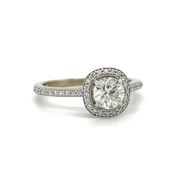 Estate 14 Karat White Gold Diamond Engagement Ring Image 2 Toner Jewelers Overland Park, KS