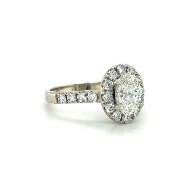 14 Karat White Gold Oval Diamond Estate Engagement Ring Set Image 3 Toner Jewelers Overland Park, KS