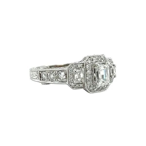 Estate 14 Karat White Gold3 Stone Diamond Ring Image 2 Toner Jewelers Overland Park, KS