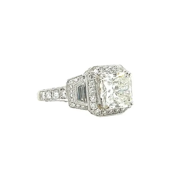 Estate 14 Karat White Gold Square Radiant Diamond Ring Image 3 Toner Jewelers Overland Park, KS