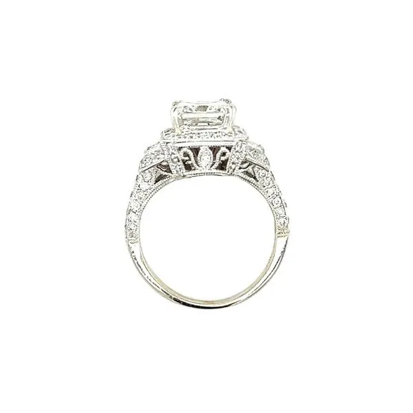 Estate 14 Karat White Gold Square Radiant Diamond Ring Image 4 Toner Jewelers Overland Park, KS