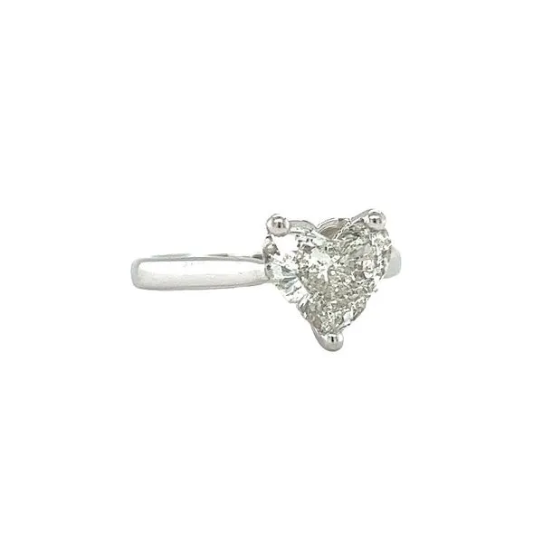 Estate 14 Karat White Gold Heart Diamond Solitaire Ring Image 2 Toner Jewelers Overland Park, KS